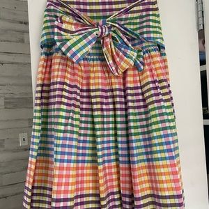 Jcrew gingham skirt from tie rainbow print